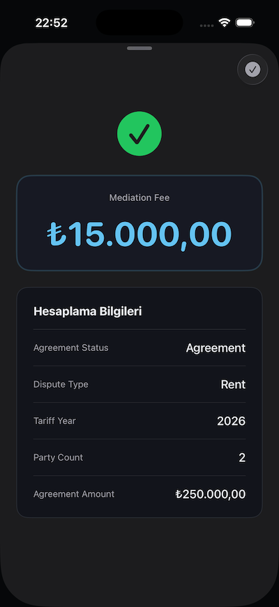 Anlaşma Durumu Ekranı