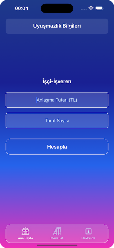 Uyuşmazlık Bilgileri Ekranı